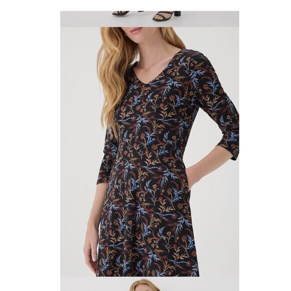 Pact Women’s Whimsy Floral Black Fit & Flare Party MIDI Dress / Size-Small - Picture 11 of 11